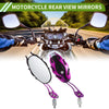 M8/M10 Motorcycle Rear View Mirrors Oval Shape Purple Aluminum Alloy