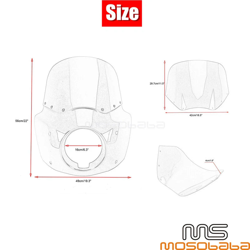 Harley Dyna Wide Glide FXDWG 11'' Windshield Headlight Fairing (2006-2017)