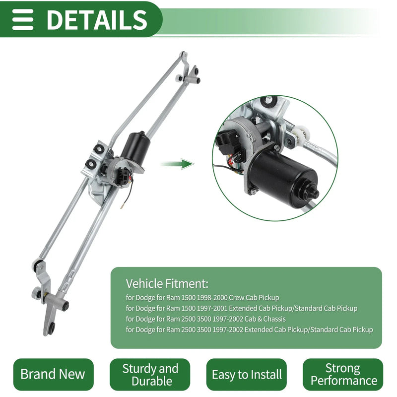 Dodge Ram 2500 Front Windshield Wiper Motor Linkage Assembly