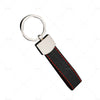 Universal Use Black Metal & PU Leather Key Ring Keychain