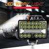 Car Lights 2 x Chrome Rectangular LED Headlights Auto Work Lights