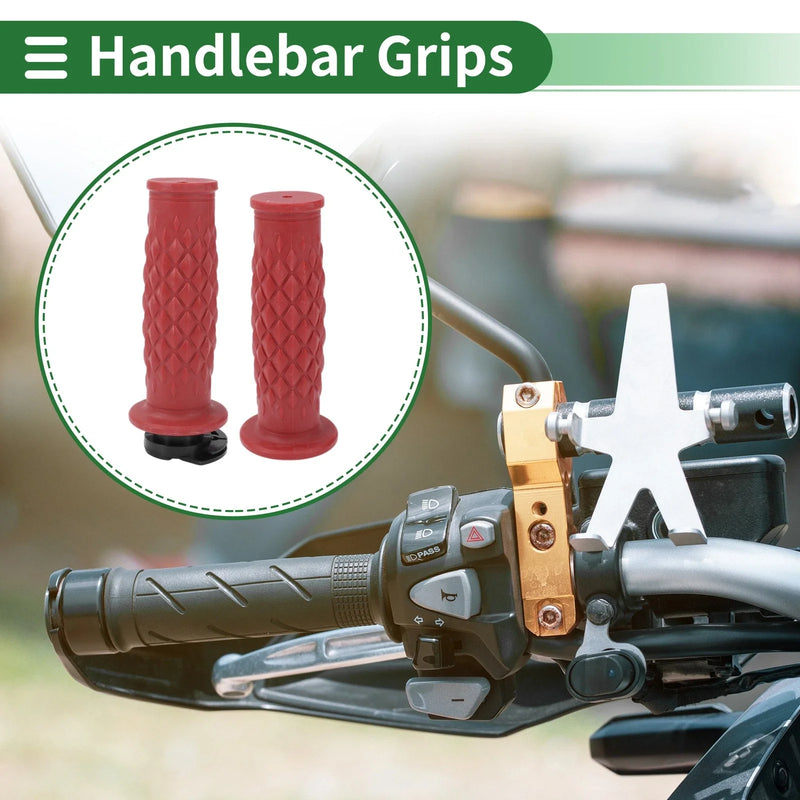 Motorcycle Dark Red Rhombus 7/8" 22mm Hand Grips Cover