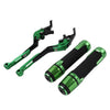 BMW S1000R S1000RR Green Extendable Brake Clutch Levers Grip Set (2010-2023)
