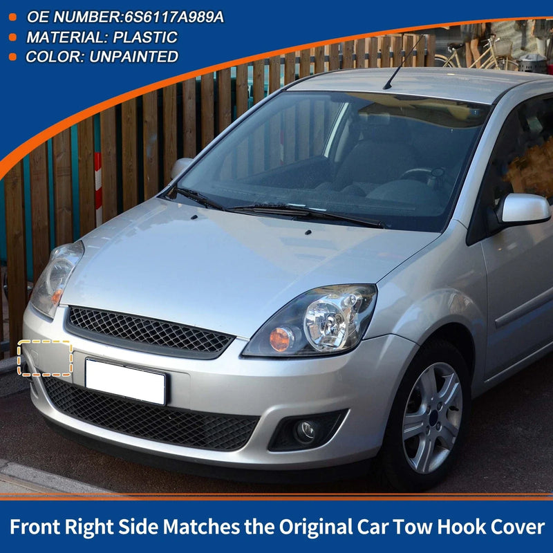 Ford Fiesta MK6 (2008-2017) Unpainted Front Car Bumper Tow Hook Cover