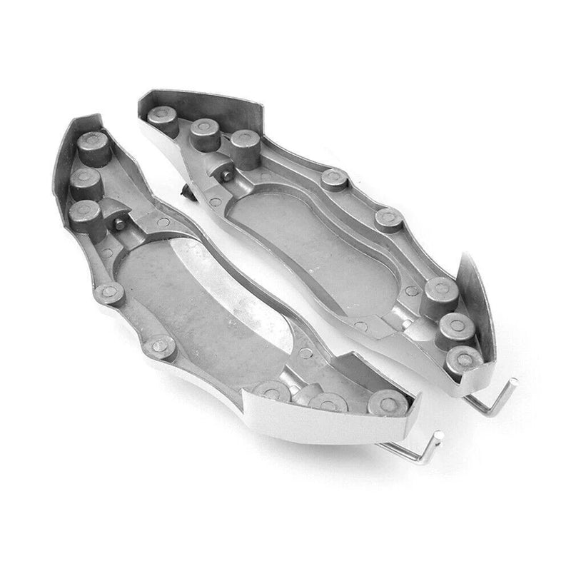 Universal Silver 3D Style Car Disc Brake Caliper Covers (M)