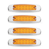 Truck Trailer 12V 4X Amber 12 LED Sealed Side Marker Clearance Lights