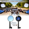 M8/M10 Rear View Mirrors Handlebar Black Blue Aluminum Alloy