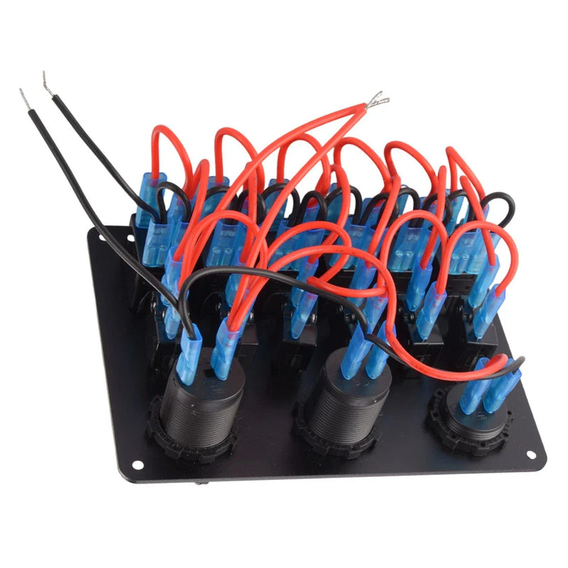Car Truck Marine Boat 6 Gang LED Rocker Switch Panel