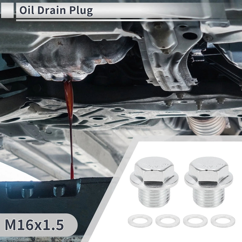 Car Motorcycle Engine Oil Drain Plug W/ Gasket / M16x1.5 0.85" Height