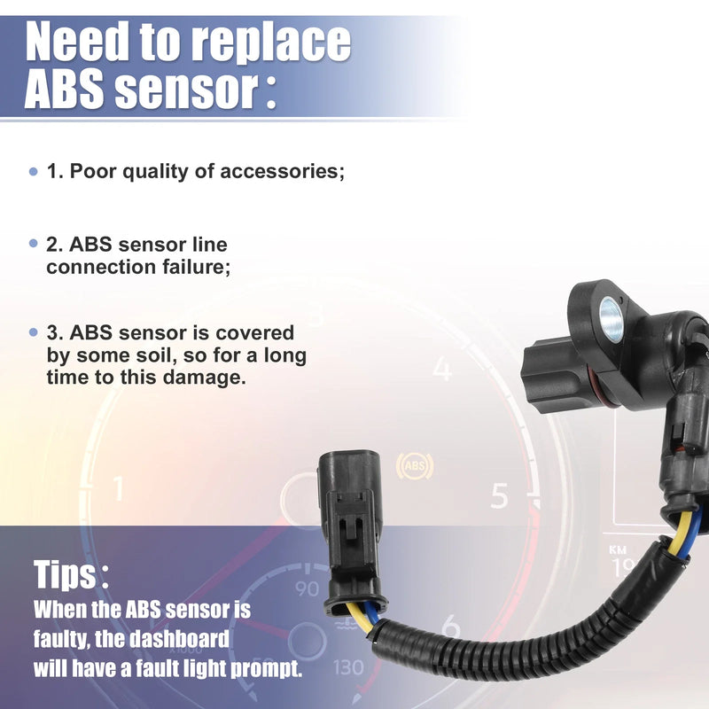 Dodge Ram 1500 Front Left & Right ABS Wheel Speed Sensor (1998 - 2005)