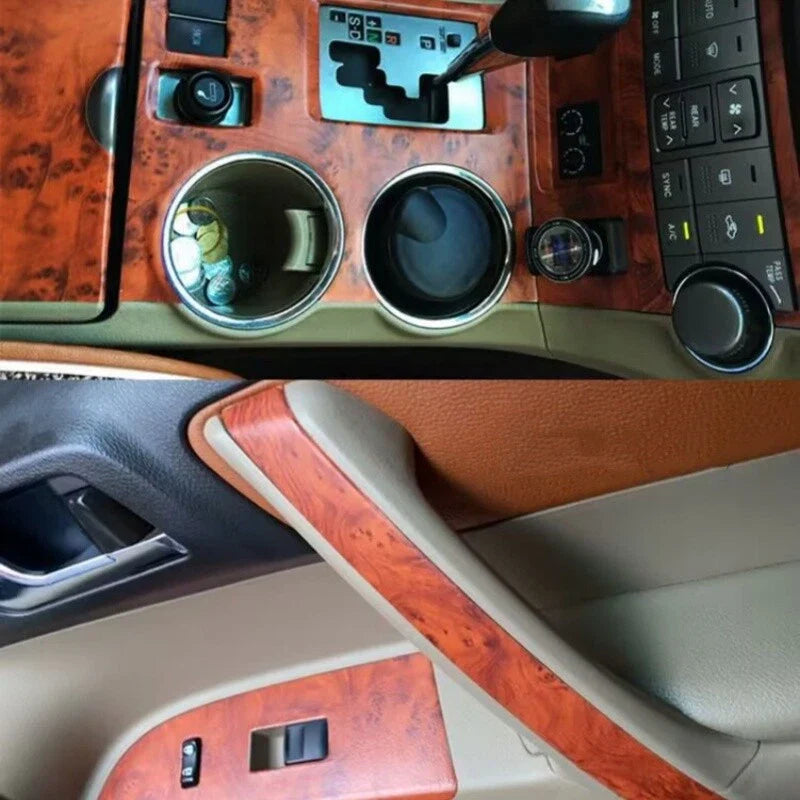 Toyota Highlander Peach Wood Grain Interior Vinyl Stickers Trim Decals (2008–2013)
