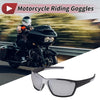 Set Motorcycle Riding Goggles Silver Tone Gray Lens Black White Frame PC UV400