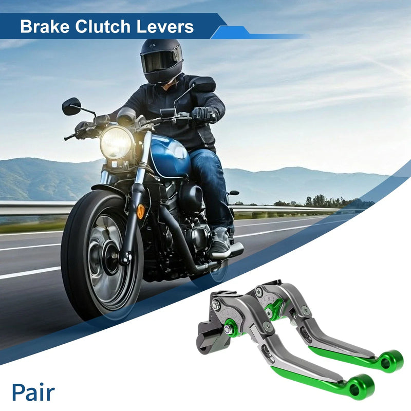 Kawasaki ER-5 Titanium Green Levers Adjustable Short Long Brake Clutch