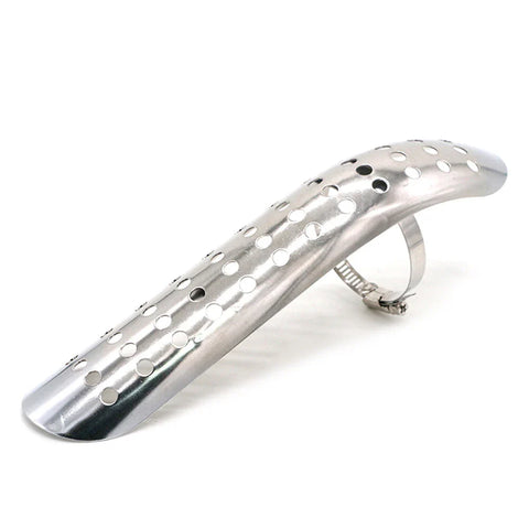 Universal Motorcycle Silver Exhaust Muffler Pipe Heat Shield Cover