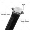 20FT 6M 8AN E85 Stainless Steel Braided PTFE Fuel Line Hose Fittings