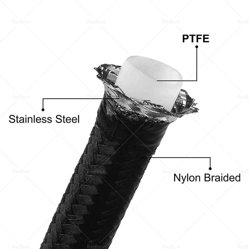 20FT 6M 8AN E85 Stainless Steel Braided PTFE Fuel Line Hose Fittings