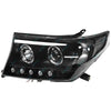 Toyota Landcruiser 200 07-15 Angel-eye Projector LED BLACK Headlights