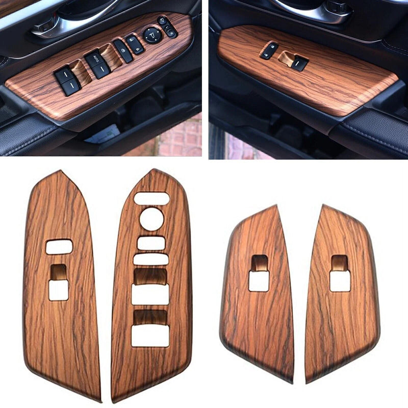 Honda CR-V 4 x Peach Wood Grain Window Control Switch Panel Trim (2017-2022)