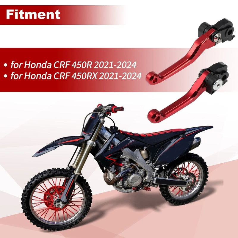 Honda CRF450R CRF450RX Red Short Brake Clutch Levers 1 Pair