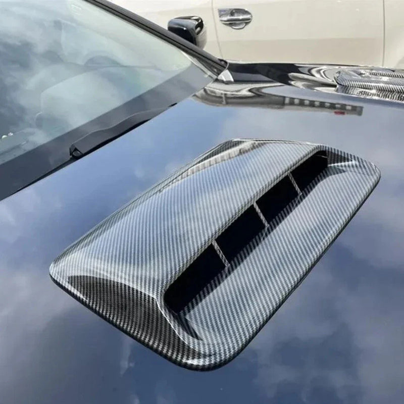Bonnet Hood Universal Carbon Fibre Look Car Air Scoop Cover (Fits All)