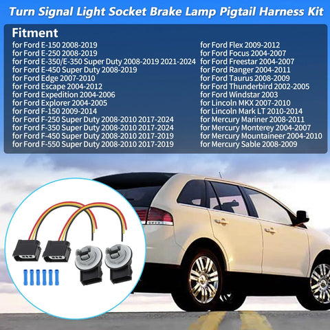 Ford F-150, Focus Turn Signal Light Socket Pigtail Harness (2004-2014)