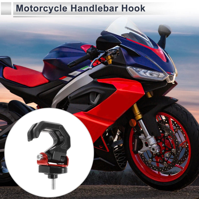 Horn-type Double Hook Aluminum Alloy Motorcycle Hanging Hook 1 Pc Black