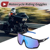 Motorcycle Riding Goggles Blue Black Tri-Acetyl Cellulos PC UV400