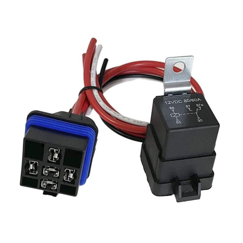 Cars 1x Waterproof 12V 5pin 60/80A Automotive Relay With Pigtail Heavy Duty