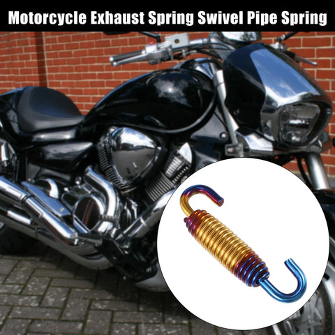 Motorcycle 2 x Exhaust Pipe Spring 58mm 2.28" Stainless Gold Tone