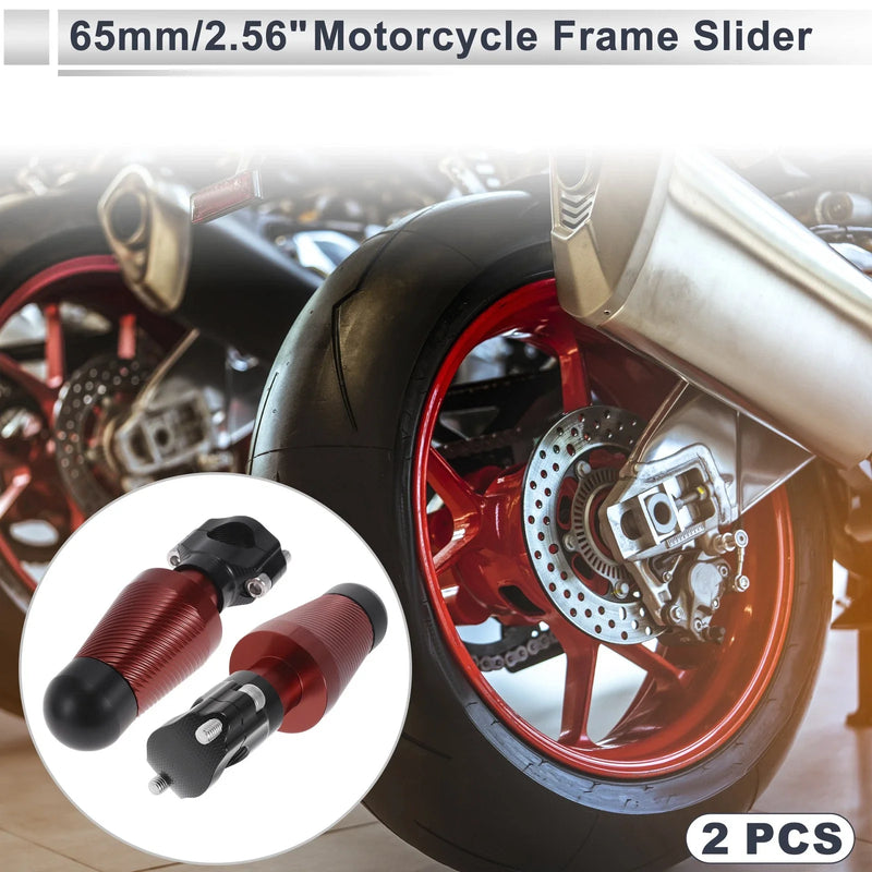 2 x Aluminum Alloy Motorcycle Slider Frame Red