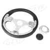 Universal Car 13" Racing Steering Wheel Leather PVC w/ Horn Button