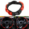 SUV Black Red Universal Microfiber Leather Steering Wheel Cover 15"