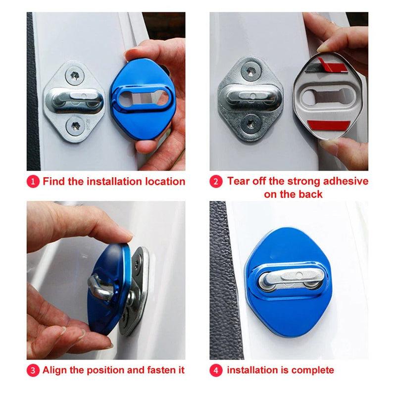 Honda, Toyota, Mazda, Hyundai Blue Car Door Lock Protective Covers