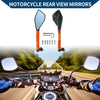 M8/M10 Motorcycle Rear View Mirrors Prismatic Shape Black Orange Aluminum Alloy