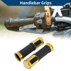 23 x 25 mm Motorcycle Hand Grips Cover Aluminum Alloy Rubber Gold Tone 1 Pair
