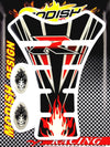 Red R Modish Racing Motorcycle Tank Pad Sticker Protector