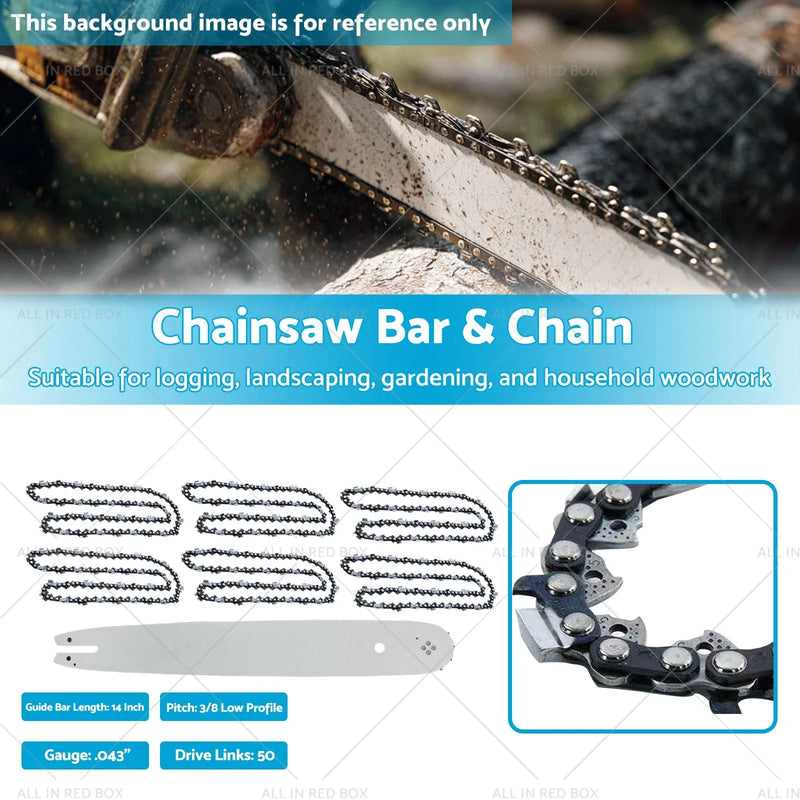 MS170 MS171 MS200 14'' Chainsaw Chain & Guide Bar 3/8LP .043 50DL (2002-2018)