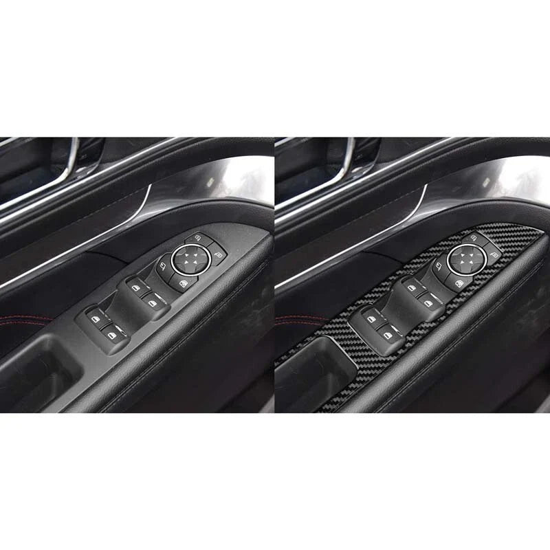 Carbon Fiber Door Window Switch Buttons Cover Trim Fits Ford Explorer 2013-2019