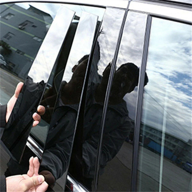 Honda Odyssey 6 x Gloss Black Car Door Trim Pillar Posts Covers (2011-2017)