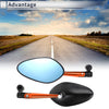M8/M10 Motorcycle Rear View Mirrors 2 x Handlebar Mirrors Black Orange Aluminum