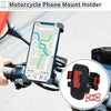 Motorcycle Motorcycle Phone Mount Holder 4.7-7.2" Phones Black 1 Pcs
