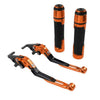 Kawasaki Z1000 ZX9R Orange Extendable Brake Clutch Lever Grip Set (2003-2006)