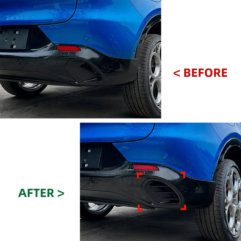 Alfa Romeo Tonale 2 x Gloss Black Rear Bumper Side Vent Covers (2023-2025)
