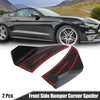 Ford Mustang (2015-2020) Black 2 x Car Front Side Bumper Corner Spoilers