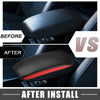 Mitsubishi Outlander Faux Leather Black Red Center Console Cover Pad