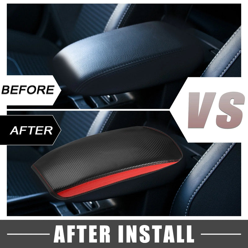 Mitsubishi Outlander Faux Leather Black Red Center Console Cover Pad