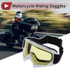 1 Set Motorcycle Riding Goggles Yellow Lens White Frame PC Cycling Sunglasses