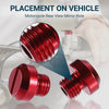 Motorcycle 2 x Regular And Reverse Rear View Mirror Screws M8x1.25 Red