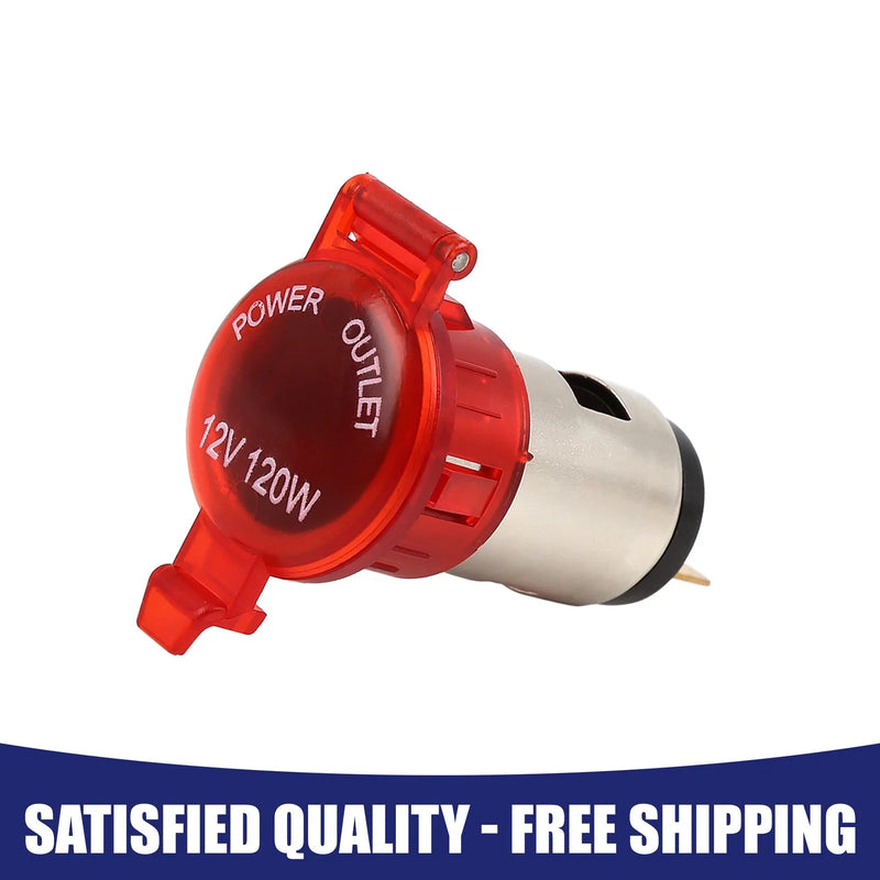 DC 12V Cigarette Lighter Socket Plug Outlet Red