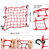 2 x 40x40cm 49 Holes Motorcycle Luggage Net Bag with 6 Hooks